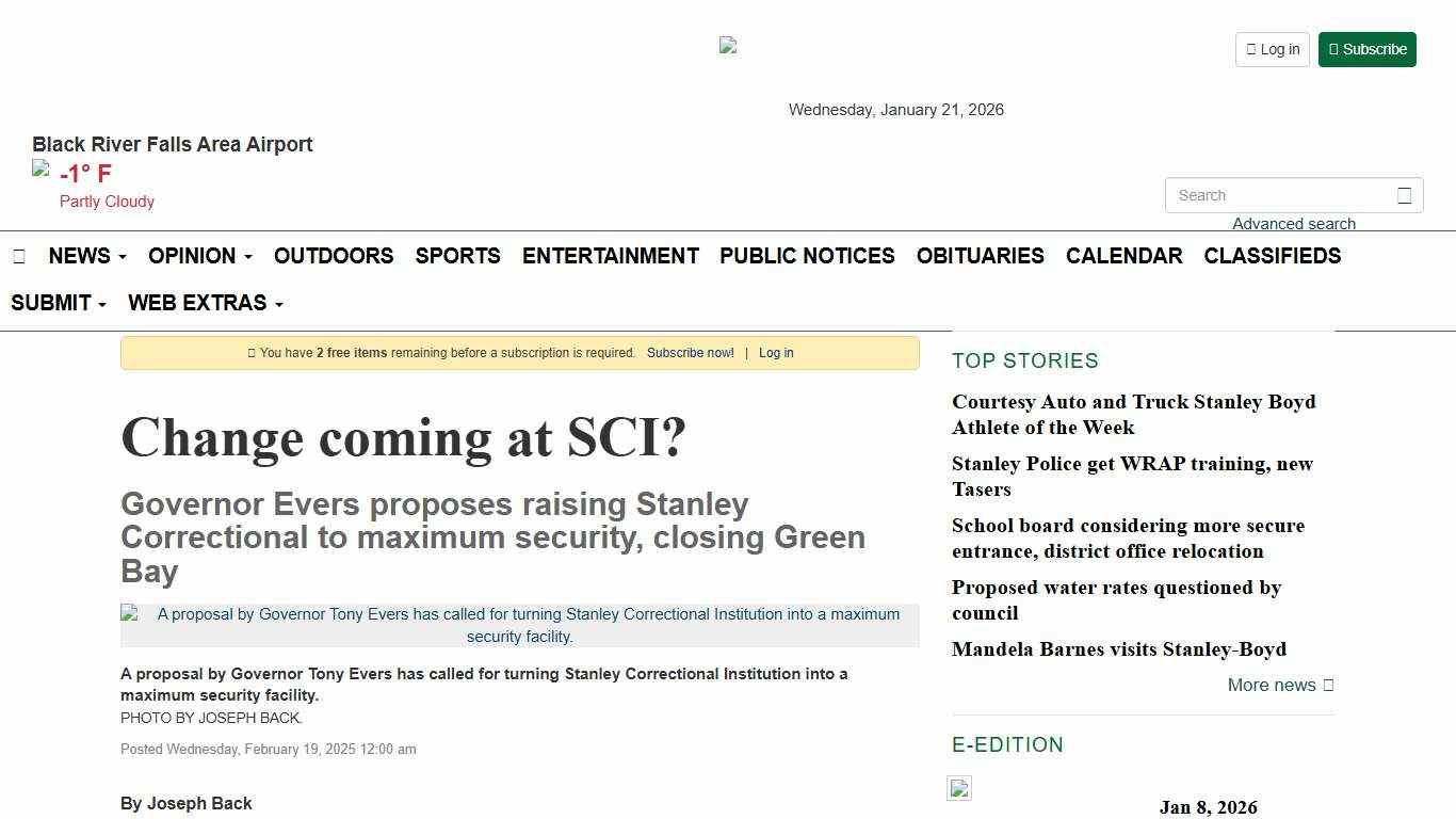 Change coming at SCI? - Stanley Republican